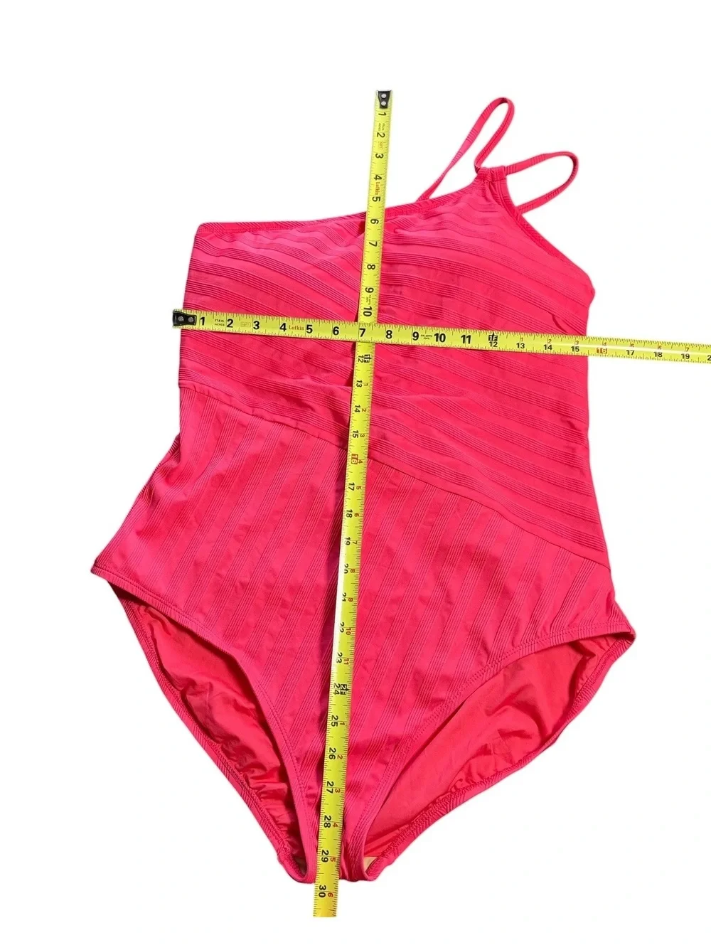 LA BLANCA plus size 18W one shoulder lace up tie back one piece swimsuit